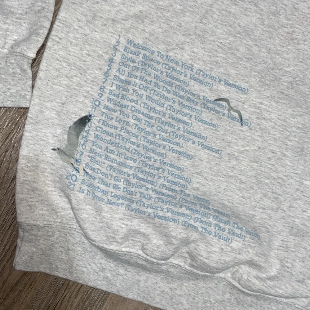 Taylor Swift Spotify Fans First 1989 Heather Gray Crewneck size M - Picture 5 of 8